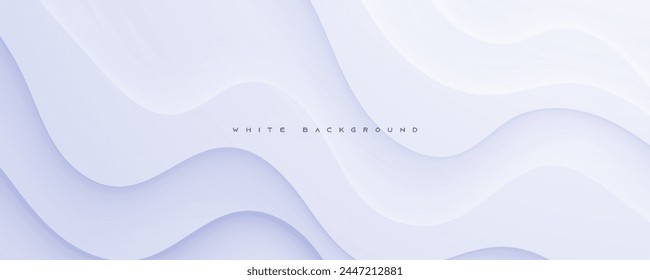 Abstract modern wavy white background smooth color decorative shape design.
