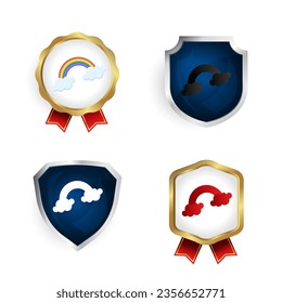 Abstract Modern Weather Rainbow Badge and Label Collection, can be used for business designs, presentation designs or any suitable designs.