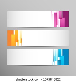 Abstract modern web banner or header template design. rectangles elements. vector background. 