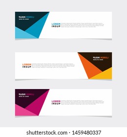 Abstract modern of web banner template. Abstract web design banner template isolated on dark grey background