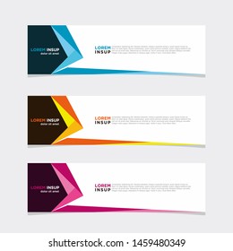 Abstract modern of web banner template. Abstract web design banner template isolated on dark grey background