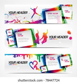 Abstract modern website banner set. EPS 10 vector