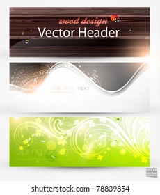 abstract modern website banner set vector design