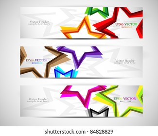 abstract modern website banner set vector design