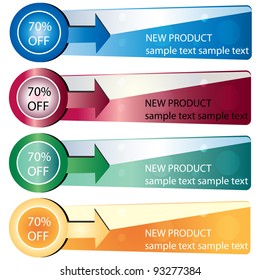 abstract modern website banner set vector design