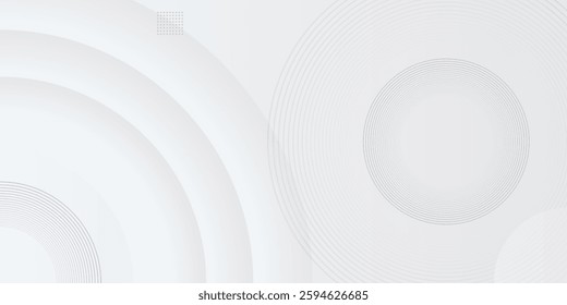 Abstract modern white background with circles and circular stripes on white base