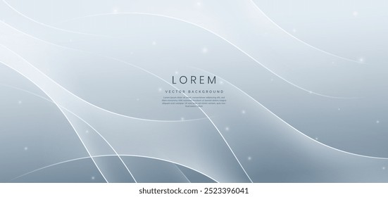 Abstrakter, moderner weißer Hintergrund mit weißen, gekrümmten Linien. Sie können für Anzeige, Poster, Vorlage, Geschäftspräsentation verwenden. Vektorgrafik