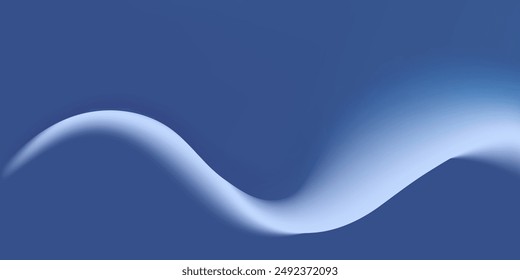 Abstract modern white blurred curve on blue background. Vector illustration