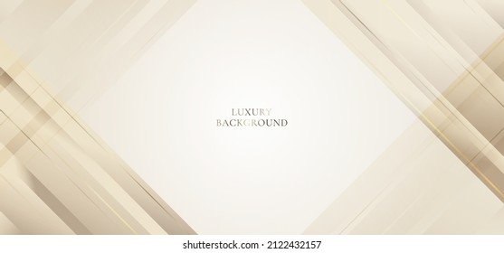 Abstract modern white and brown background paper cut style with golden line Luxury concept. You can use for banner template, cover, print ad, presentation, brochure, etc. Vector illustration