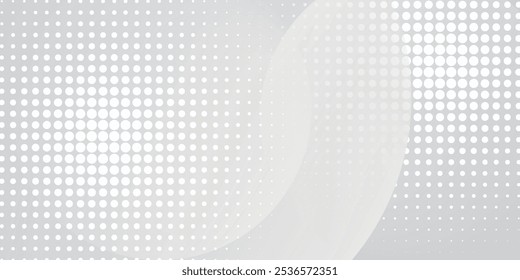 Círculo blanco y gris moderno Abstractas que se superpone con el fondo del semitono. Diseño de estilo minimalista. para presentación, Anuncio, portada, Web, volante, tarjeta, póster, Fondo de pantalla, diapositiva, revista. Vector EPS10