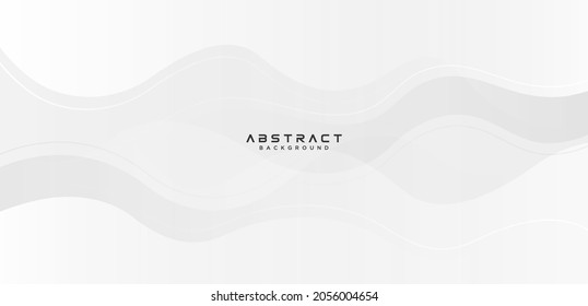 Abstract modern white and gray wave background. Smooth and clean vector subtle texture creative design. Suit for poster, cover, banner, flyer, brochure, presentation, website