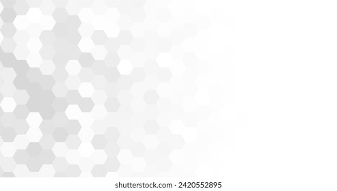 fondo abstracto de hexágonos elegantes en blanco y gris