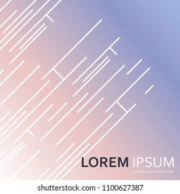 Abstract modern white lines on gradient vector background.