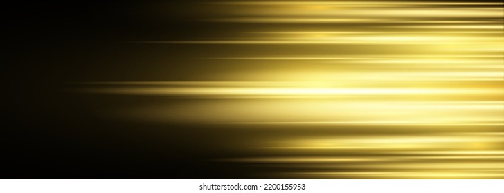 Abstract modern wide background with glowing high-speed and movement lights effect. Vector illustration