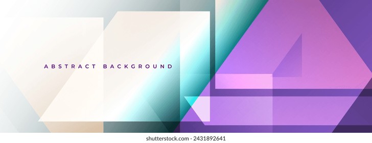 Banner horizontal ancho moderno abstracto con colores brillantes y formas geométricas. Ilustración vectorial de fondo de color para banner, cubierta, papel pintado, folleto, tarjeta, libro, página de destino o póster.