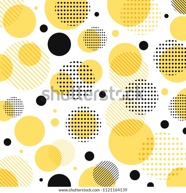 抽象的現代黃色 黑色圓點圖案 白色背景上的斜線 向量插圖庫存向量圖 免版稅