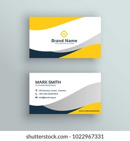 Abstract Modern Yellow Business Card 