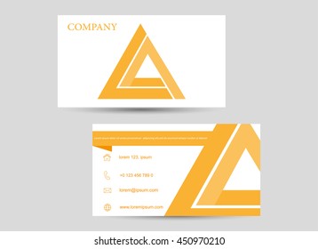 Abstract modern yellow business card.Vector illustration.