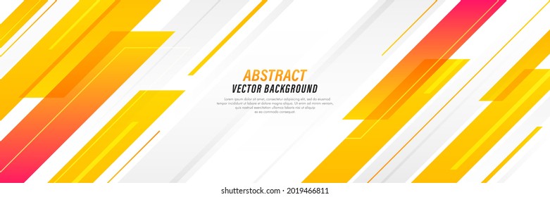 Abstract modern yellow and orange diagonal geometric on white background. Simple stripes lines square design concept. Overlapping gradient geometric element creative. Vector illustration