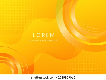 Resumen del fondo moderno de forma de fluido amarillo y naranja con espacio de copia para texto. Ilustración del vector