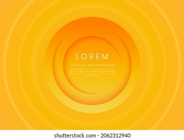 Resumen de círculos modernos de gradiente amarillo y naranja que iluminan el fondo con espacio de copia para el texto. Puedes usar para la ciencia, el afiche, la tecnología, la presentación de negocios. Ilustración del vector