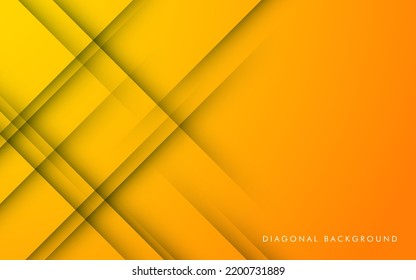 raya diagonal abstracta de degradado amarillo anaranjado con sombra y fondo claro. vector eps10