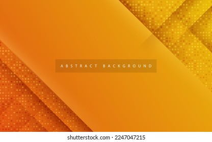 abstract modern yellow orange gradient diagonal stripe with shadow and light halftone dots background. eps10 vector