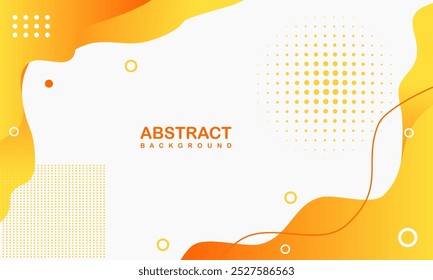 Abstrato moderno amarelo e laranja gradiente fundo de camada circular com pontos de meio-tom e decoração de sombra. Adequado para cartaz, capa, banner, folheto