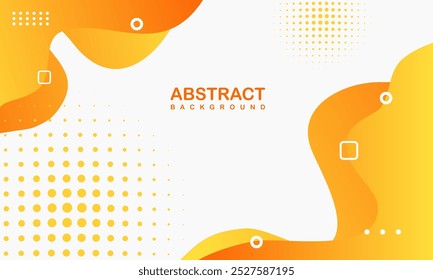 Abstract modern yellow and orange gradient circle layer background with halftone dots and shadow decoration. Suitable for poster, cover, banner, flyer, brochure