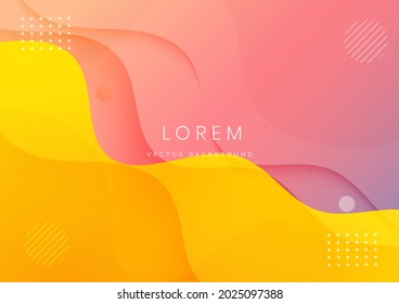 Resumen del fondo de forma de fluido moderno de gradiente amarillo y rosa con espacio de copia para texto. Puede usar para publicidad, afiche, plantilla, presentación comercial. Ilustración del vector