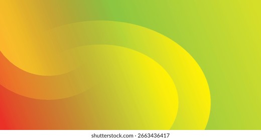 Abstract modern yellow red background with circle line elements. Digital technology concept.