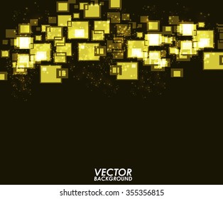 Abstract modern yellow square digital - Vector Background.
