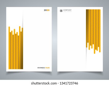 Abstract modern yellow stripe line pattern of template brochure background. You can use for business brochure, ad, poster, presentation, book, annual report, artwork. illustration vector eps10
