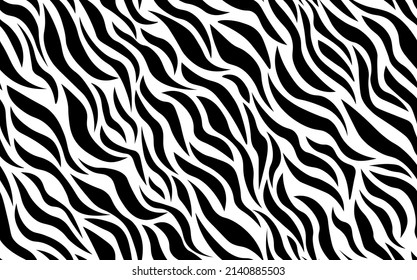 Abstract modern zebra seamless pattern. Animals trendy background. White and black decorative vector stock illustration for print, card, postcard, fabric, textile. Modern ornament of stylized skin.