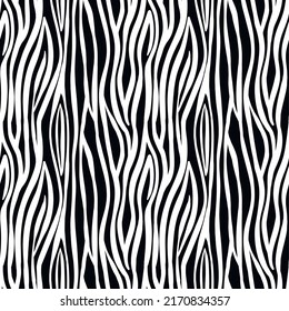 Abstract modern zebra seamless pattern. Animals trendy background. White and black decorative vector stock illustration for print, card, postcard, fabric, textile. Modern ornament of stylized skin.