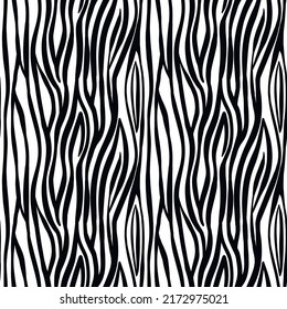 Abstract modern zebra seamless pattern. Animals trendy background. White and black decorative vector stock illustration for print, card, postcard, fabric, textile. Modern ornament of stylized skin.