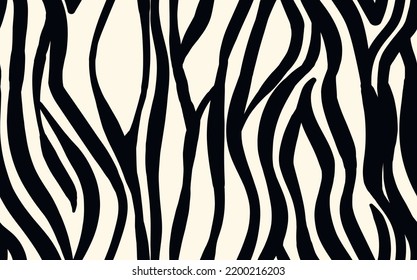 Abstract modern zebra seamless pattern. Animals trendy background. White and black decorative vector stock illustration for print, card, postcard, fabric, textile. Modern ornament of stylized skin.