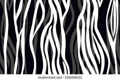 Abstract modern zebra seamless pattern. Animals trendy background. Black and white decorative vector stock illustration for print, card, postcard, fabric, textile. Modern ornament of stylized skin.