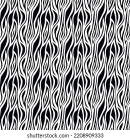 Abstract modern zebra seamless pattern. Animals trendy background. White and black decorative vector stock illustration for print, card, postcard, fabric, textile. Modern ornament of stylized skin.