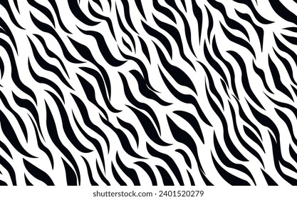 Abstract modern zebra seamless pattern. Animals trendy background. White and black decorative vector stock illustration for print, card, postcard, fabric, textile. Modern ornament of stylized skin.