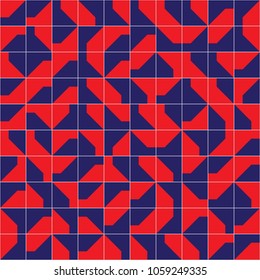 Abstract modernist style geometric tiles seamless pattern design, repeat background for web and print