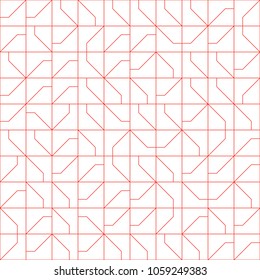 Abstract modernist style geometric tiles seamless pattern design, repeat background for web and print