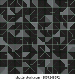 Abstract modernist style geometric tiles seamless pattern design, repeat background for web and print