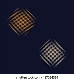 abstract modernist style graphics grid color gold silver isolated on a black background vector design element