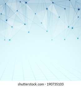Abstract modernistic connections perspective motion background. Vector illustration