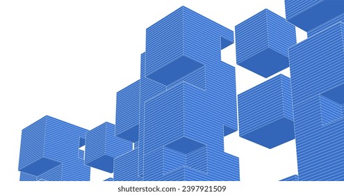 abstract modular architecture 3d illustration