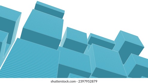 abstract modular architecture 3d illustration