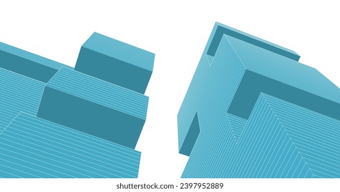 abstract modular architecture 3d illustration