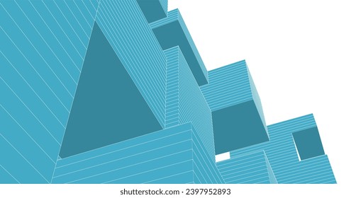 abstract modular architecture 3d illustration