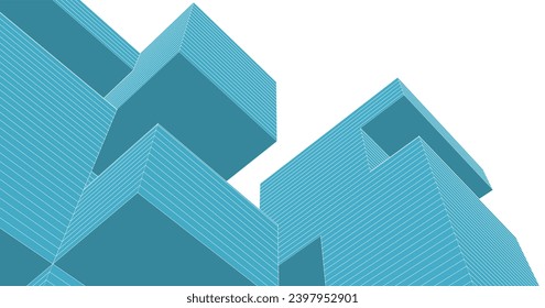 abstract modular architecture 3d illustration